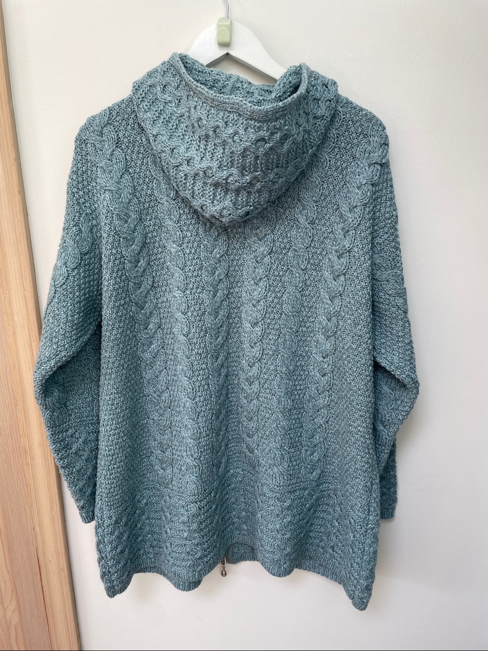 Aran Crafts Cardigan Womens Hooded Full Zip Merino Wool Aran Cable Ireland - Picture 3 of 7